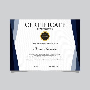 Modern trend sertifika şablonu ve arkaplan