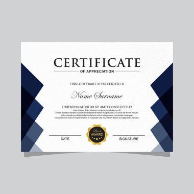 Modern trend sertifika şablonu ve arkaplan