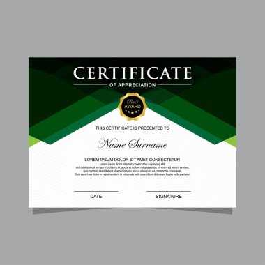 Modern trend sertifika şablonu ve arkaplan