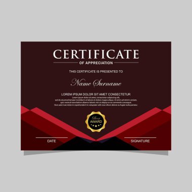 Modern trend sertifika şablonu ve arkaplan