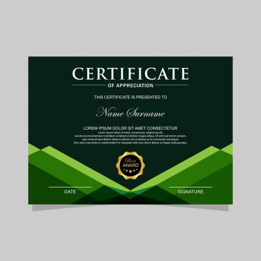 Modern trend sertifika şablonu ve arkaplan