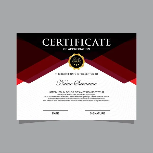 Moderne trendy certificaat template en achtergrond — Stockvector