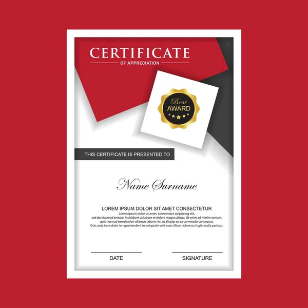Certificado Premium template awards diploma background vector modern value design and layout luxurious.cover leaflet elegant vertical Ilustração —  Vetores de Stock