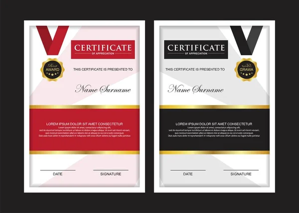 Certificate Premium set template awards diploma background vector modern value design and layout luxurious.cover leaflet elegant vertical Ilustração —  Vetores de Stock