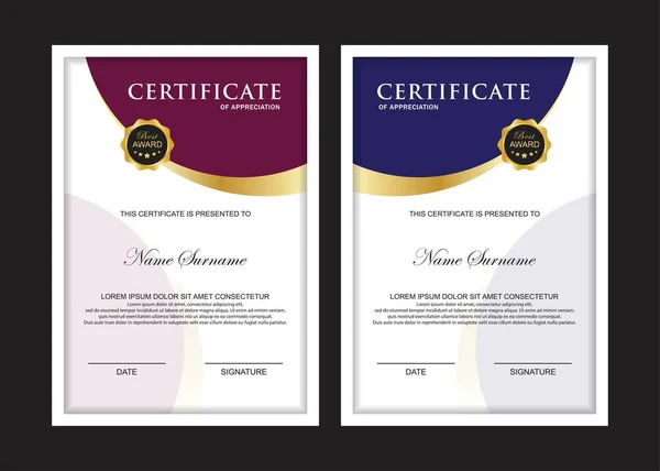 Certificate Premium set template awards diploma background vector σύγχρονη αξία σχεδιασμός και διάταξη luxurious.cover φυλλάδιο κομψό κάθετη εικονογράφηση — Διανυσματικό Αρχείο