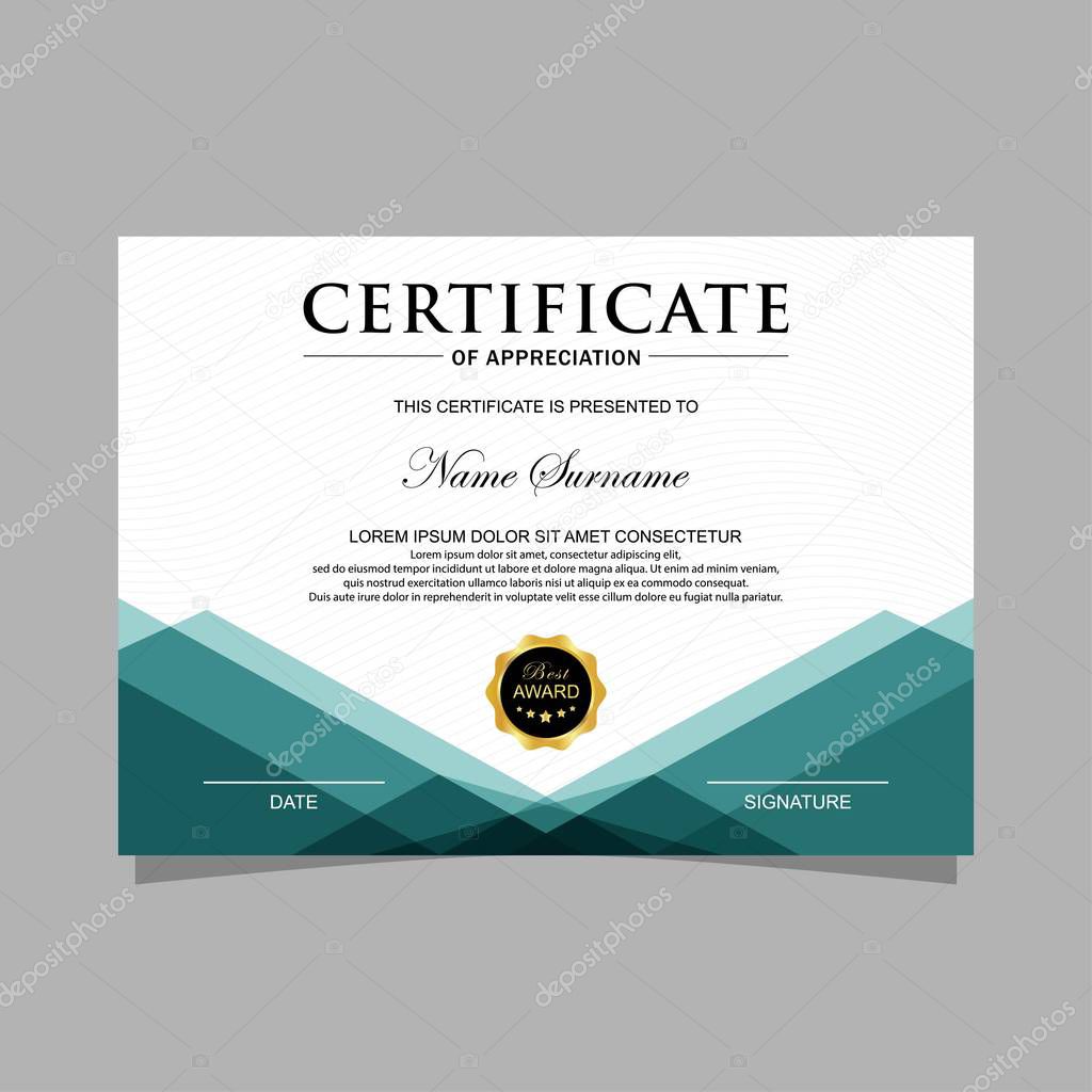 Modern trendy certificate template and background