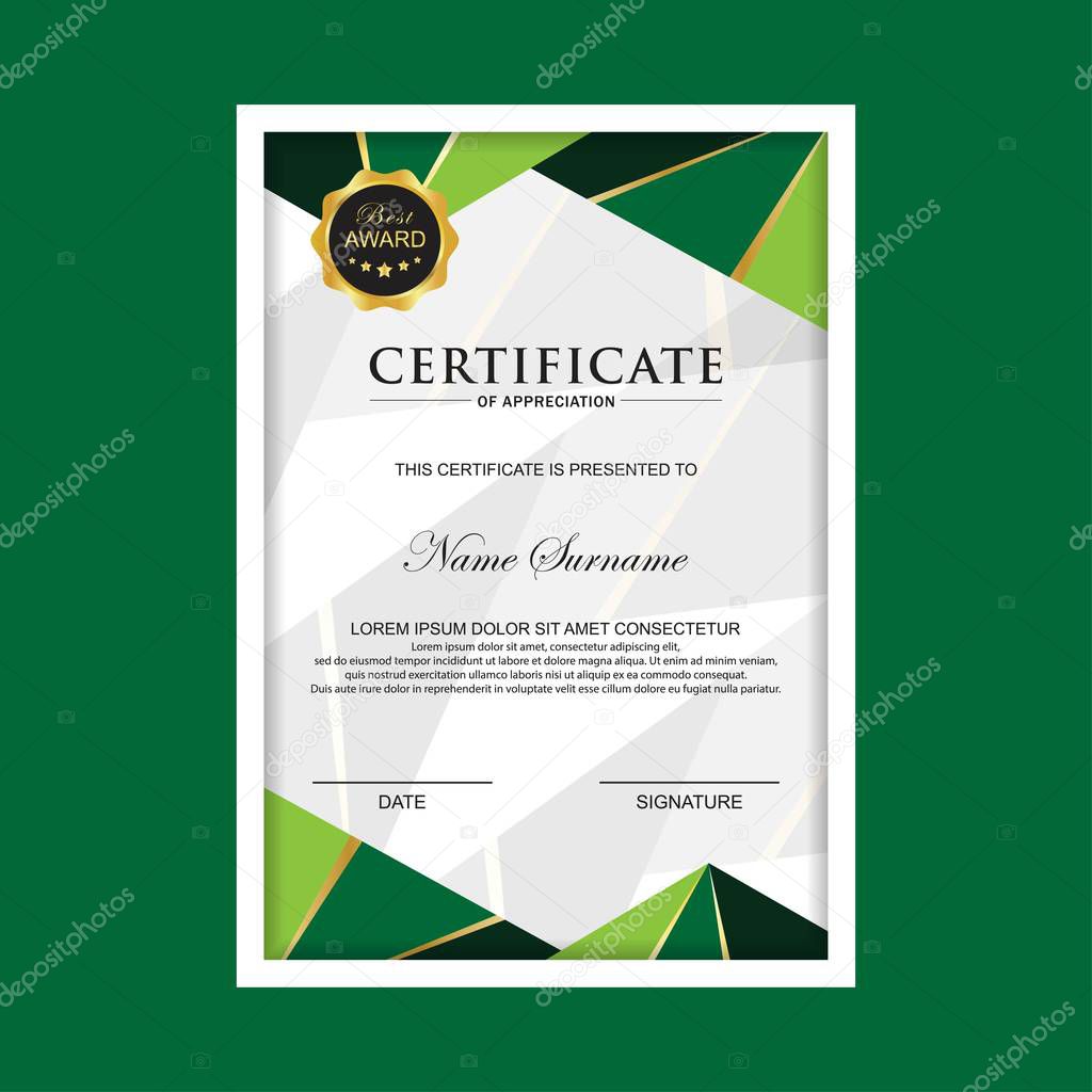 Certificate Premium template awards diploma background vector modern value design and layout luxurious.cover leaflet elegant vertical Illustration