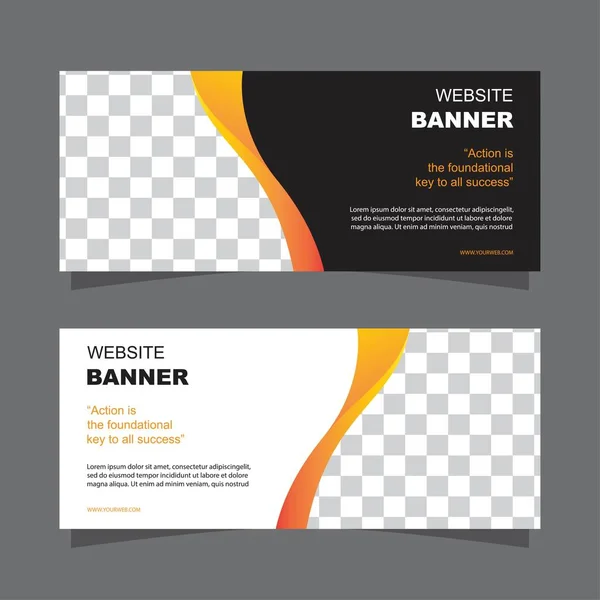 Horizontal website banner and business with blank space — ストックベクタ