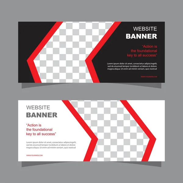 Banner horizontal del sitio web y negocio con espacio en blanco — Vector de stock