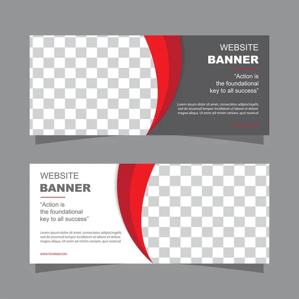 Banner horizontal del sitio web y negocio con espacio en blanco — Vector de stock