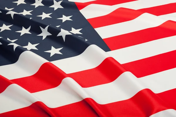 Close up studio shot of ruffled flags - United States of America — Stock Photo, Image