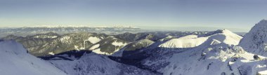 Panoramik görüş Chopok Dağı'nda Jasna Kayak Merkezi, Slovakya