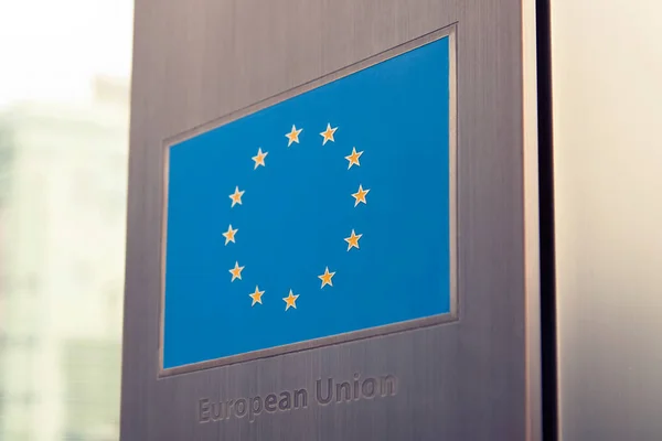 Série de bandeiras - União Europeia. Imagem filtrada: Cruz processado efeito vintage. — Fotografia de Stock