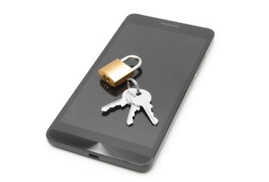 Küçük kilit ve anahtarları ele - veri koruma kavramı ile Smartphone