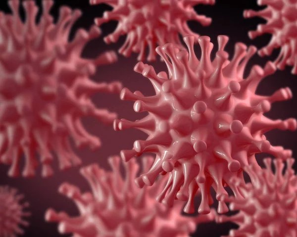 Koyu bir arka planda Coronavirus. 3d illüstrasyon.