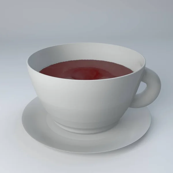 Белая Чашка Чая Паром Иллюстрация — стоковое фото