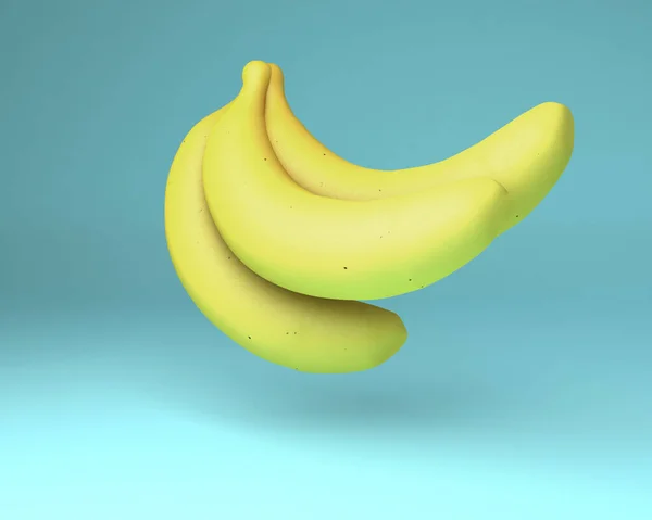 Bananer Blå Bakgrund Illustration — Stockfoto