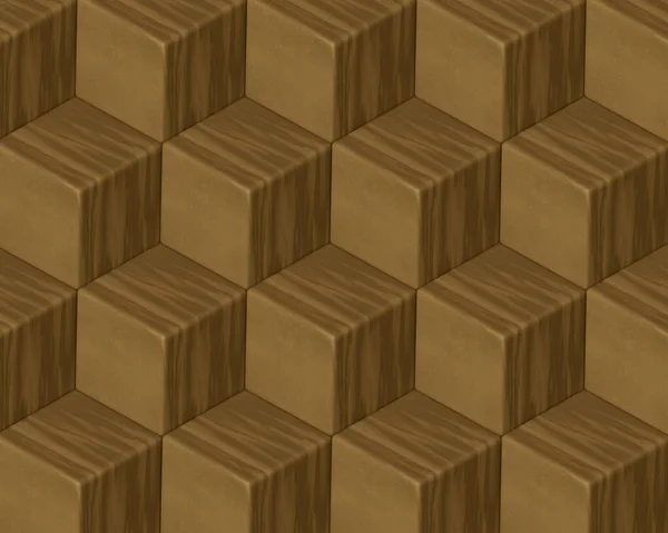 Marble Golden Wooden Cubes Pattern Illustration — Stock Photo, Image