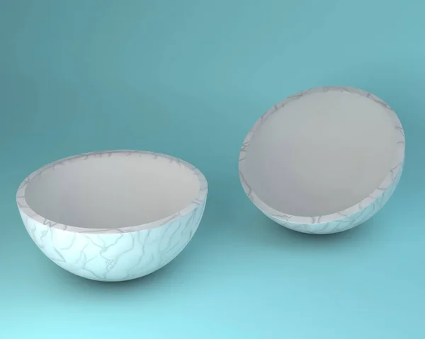 大理石半球 幾何学的物体 3Dイラスト — ストック写真