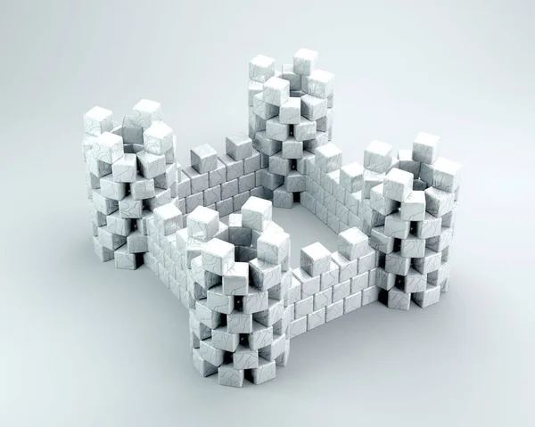 Château Cubes Marbre Illustration — Photo