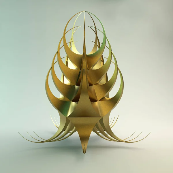 概要単純な幾何学的形状 黄金のテクスチャ 3Dイラスト — ストック写真