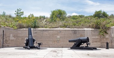Cannons of an old fort clipart