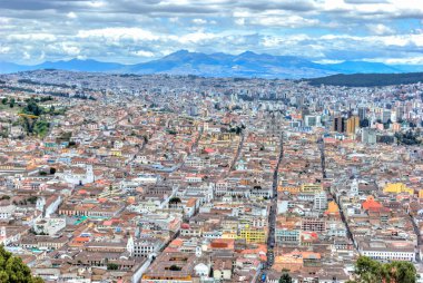 Quito şehir yüksek görünümü