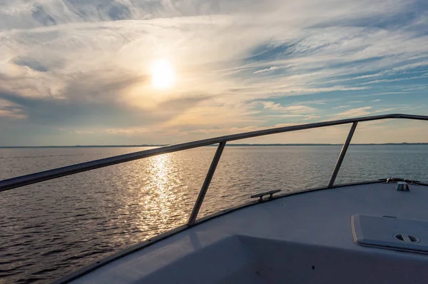 Zijaanzicht Van Een Vissersboot John Rivier Dicht Bij Zonsondergang Een — Stockfoto