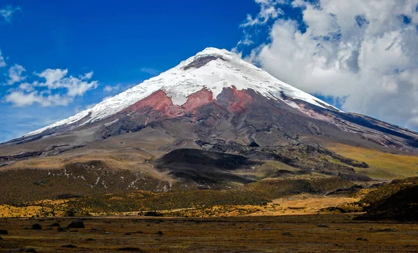 Vista Vulcão Cotopaxi Parque Nacional Cotopaxi Numa Manhã Ensolarada Equador — Fotografia de Stock