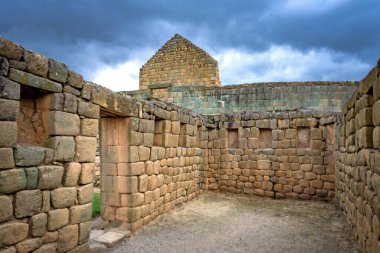 Antik Ingapirca harabeleri Azuay bölgesinde, Ekvador 'da. Ekvador 'daki en büyük İnka harabeleri. 