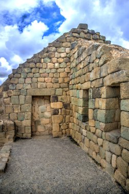 Antik Ingapirca harabeleri Azuay bölgesinde, Ekvador 'da. Ekvador 'daki en büyük İnka harabeleri. 