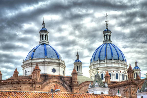 Cathedral Inmaculada Concepcin Centrala Cuenca Unesco Världsarv Ecuador Solig Vacker — Stockfoto