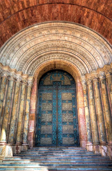 One Many Beautiful Doors Cuenca Cathedral Made Stone Marble Stunning — Stock Photo, Image