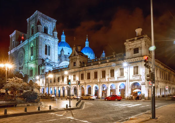 Catedral Inmaculada Concepcin Por Noche Centro Cuenca Patrimonio Humanidad Por — Foto de Stock