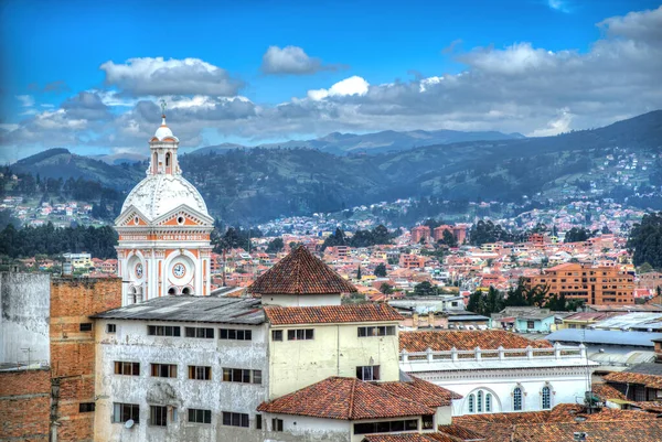 Utsikt Byen Cuenca Med Mange Kirker Katedraler Hus Midt Andes – stockfoto