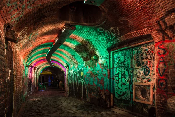 Utrecht 2017 Netherlands September Tunnel Ganzenmarkt Oudegracht — Foto de Stock