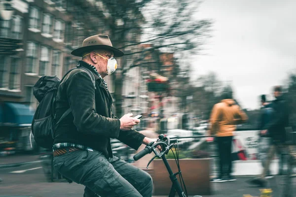 March 2020 Cycling Amsterdam Netherlands — Stock Photo, Image