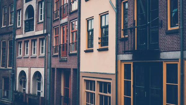 Facades Typical Amsterdam Houses Netherlands — Stock Photo, Image