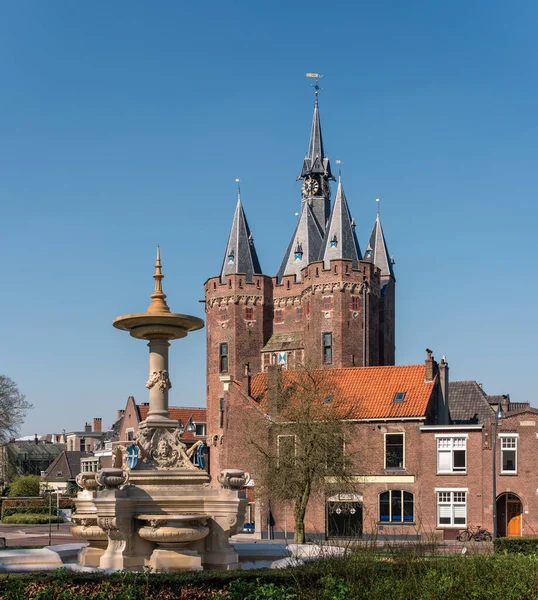 Sassenpoort Sassen Gate Gatehouse Citywall Zwolle Netherlands Stock Photo
