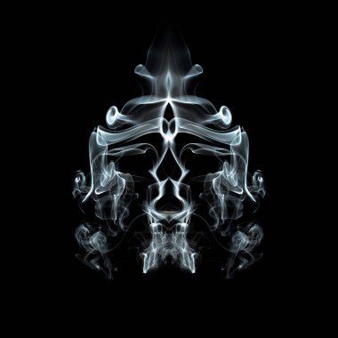 Gerçek dumandan oluşan duman oluşumu - siyah arkaplan