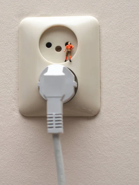 Miniature Examine Plug Wall — Stock Photo, Image