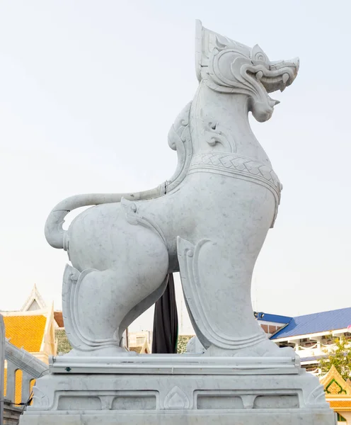 Singha (thai style lion) statue in temple Thailand — Stock Photo, Image