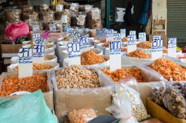 Satış kuru karides china town, Tayland