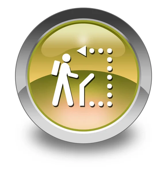 Pictogram, knop, Pictogram zelfgeleidend Trail — Stockfoto