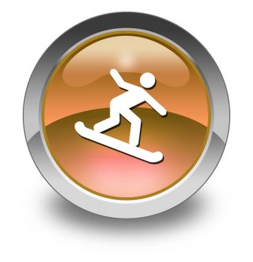 Sembol simge, düğme, snowboard