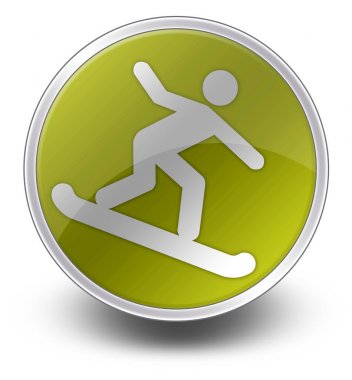 Sembol simge, düğme, snowboard