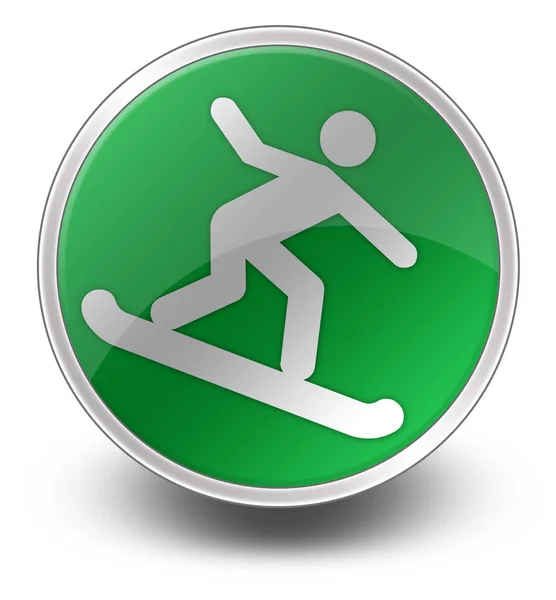 Pictogram, knop, Pictogram snowboarden — Stockfoto