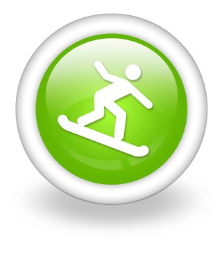 Sembol simge, düğme, snowboard