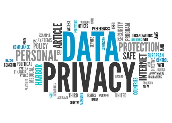 Privacidad de datos de Word Cloud — Foto de Stock