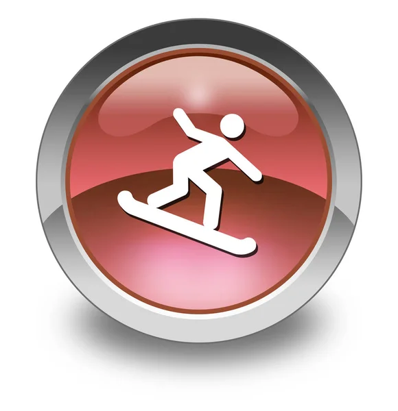 Icon, Button, Pictogram Snowboarding — Stock Photo, Image